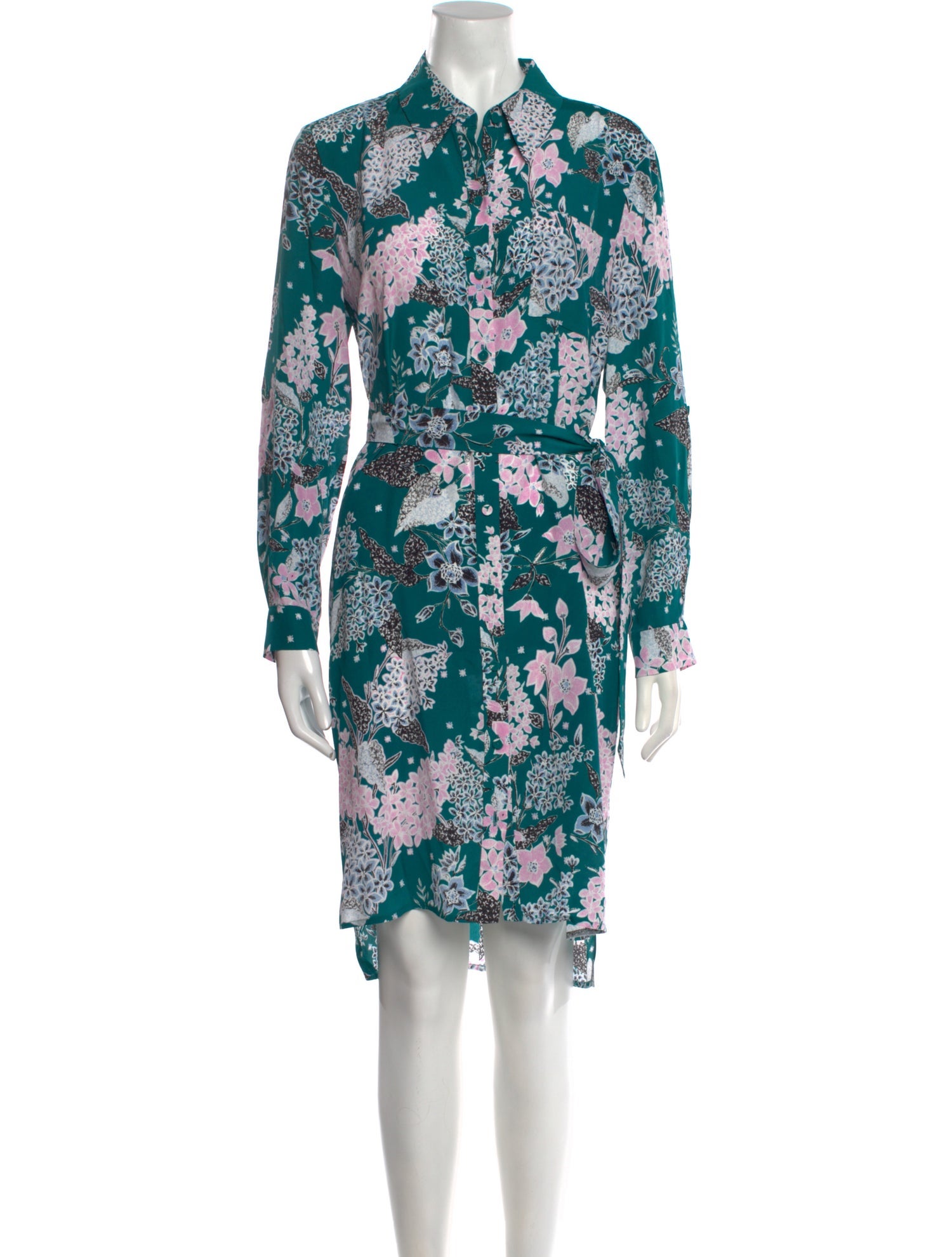 Diane von Furstenberg Floral Print Midi Length Dress