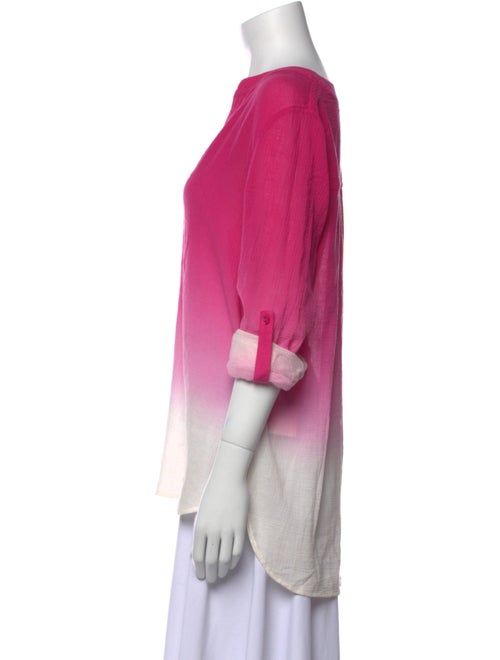 Diane von Furstenberg V-Neck Three-Quarter Sleeve Blouse