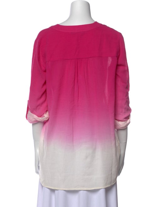 Diane von Furstenberg V-Neck Three-Quarter Sleeve Blouse