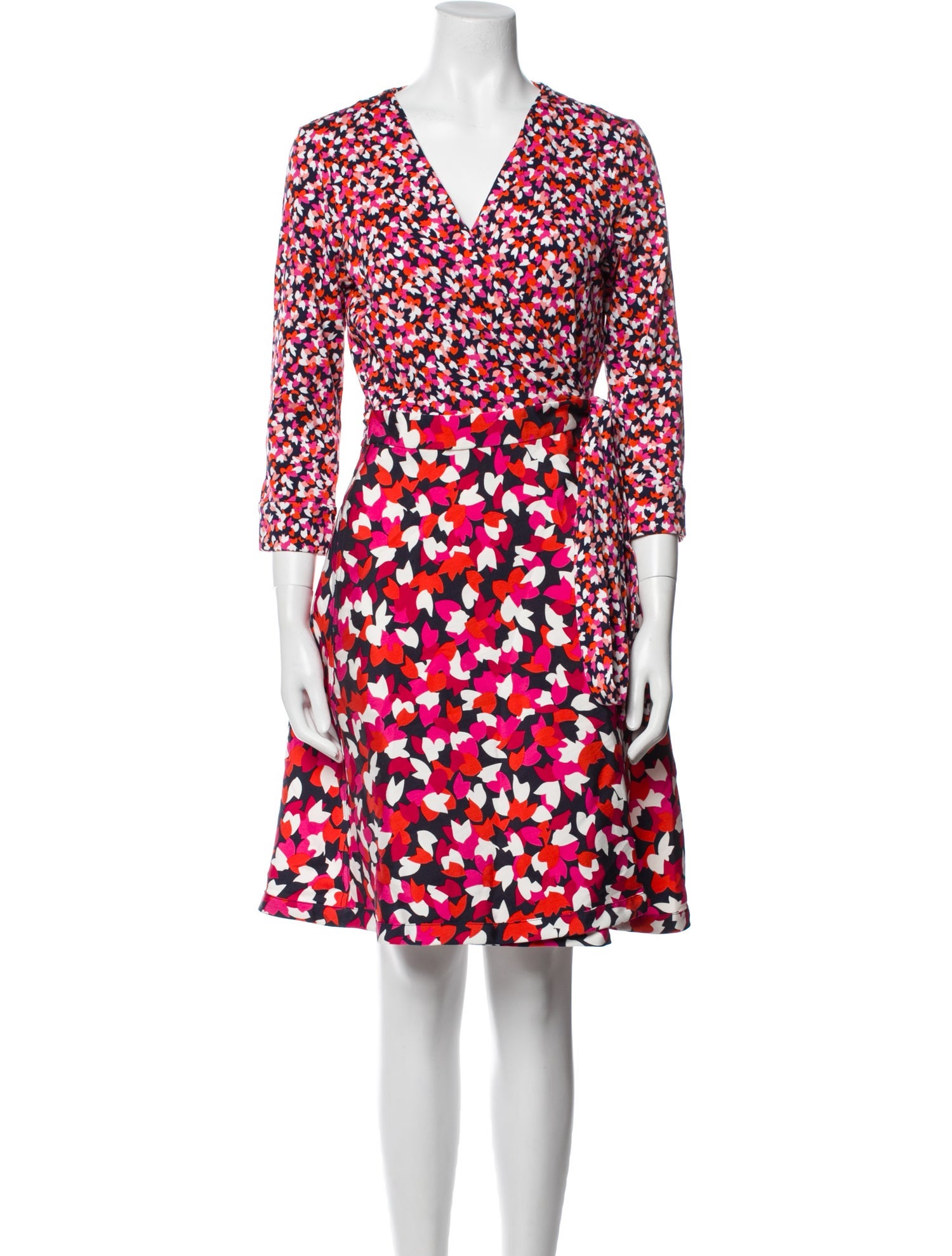 Diane von Furstenberg Floral Print Knee-Length Dress