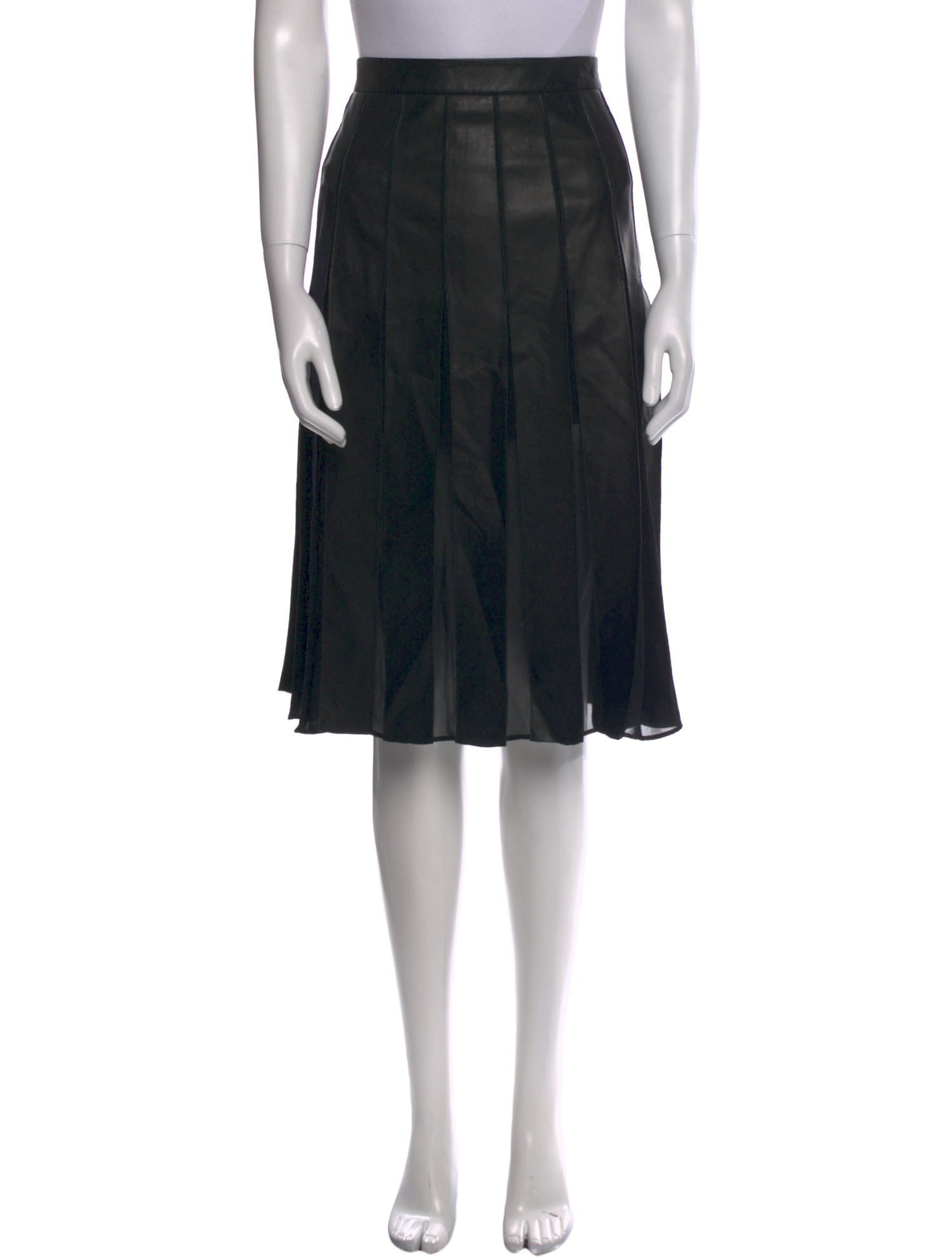 Diane von Furstenberg Lamb Leather Knee-Length Skirt