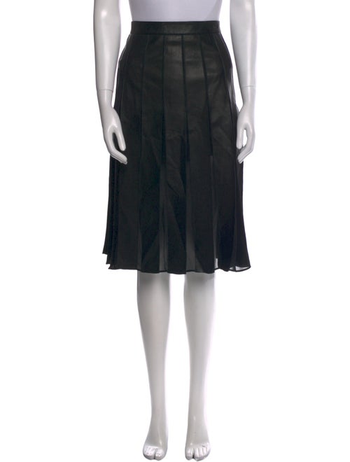 Diane von Furstenberg Lamb Leather Knee-Length Skirt