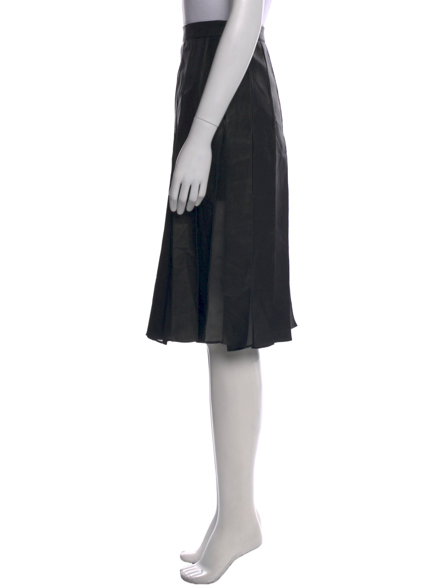 Diane von Furstenberg Lamb Leather Knee-Length Skirt