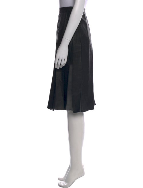 Diane von Furstenberg Lamb Leather Knee-Length Skirt