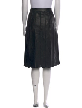 Diane von Furstenberg Lamb Leather Knee-Length Skirt