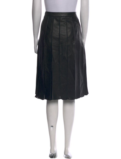 Diane von Furstenberg Lamb Leather Knee-Length Skirt