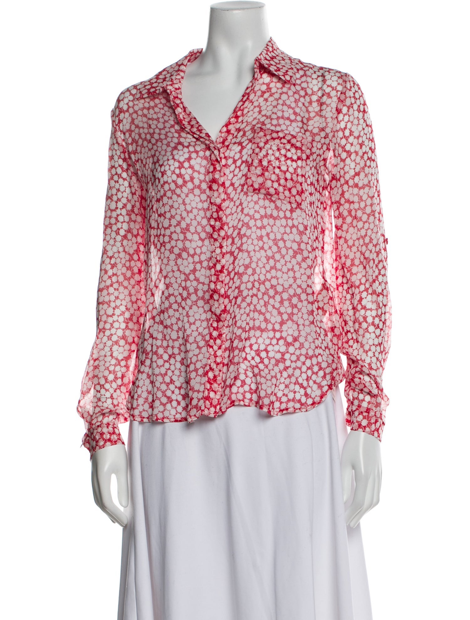Diane von Furstenberg Silk Floral Print Blouse