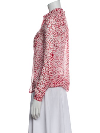 Diane von Furstenberg Silk Floral Print Blouse