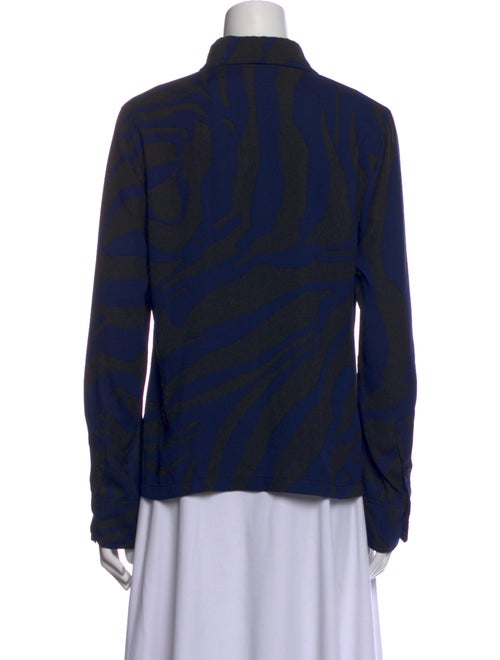 Diane von Furstenberg Printed Long Sleeve Button-Up Top