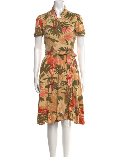 Diane von Furstenberg Floral Print Midi Length Dress