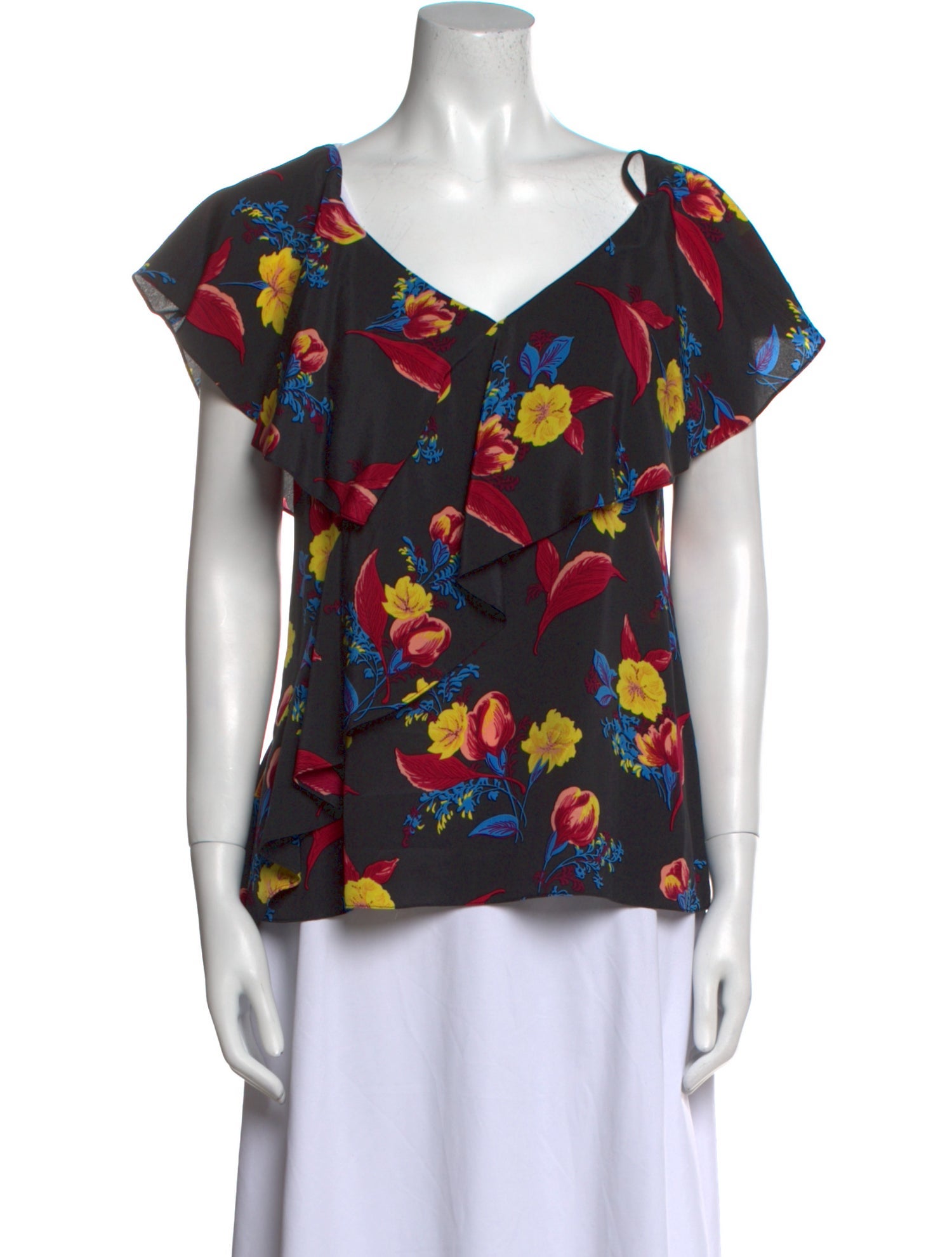 Diane von Furstenberg Silk Floral Print Blouse