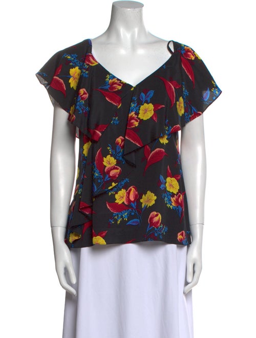 Diane von Furstenberg Silk Floral Print Blouse