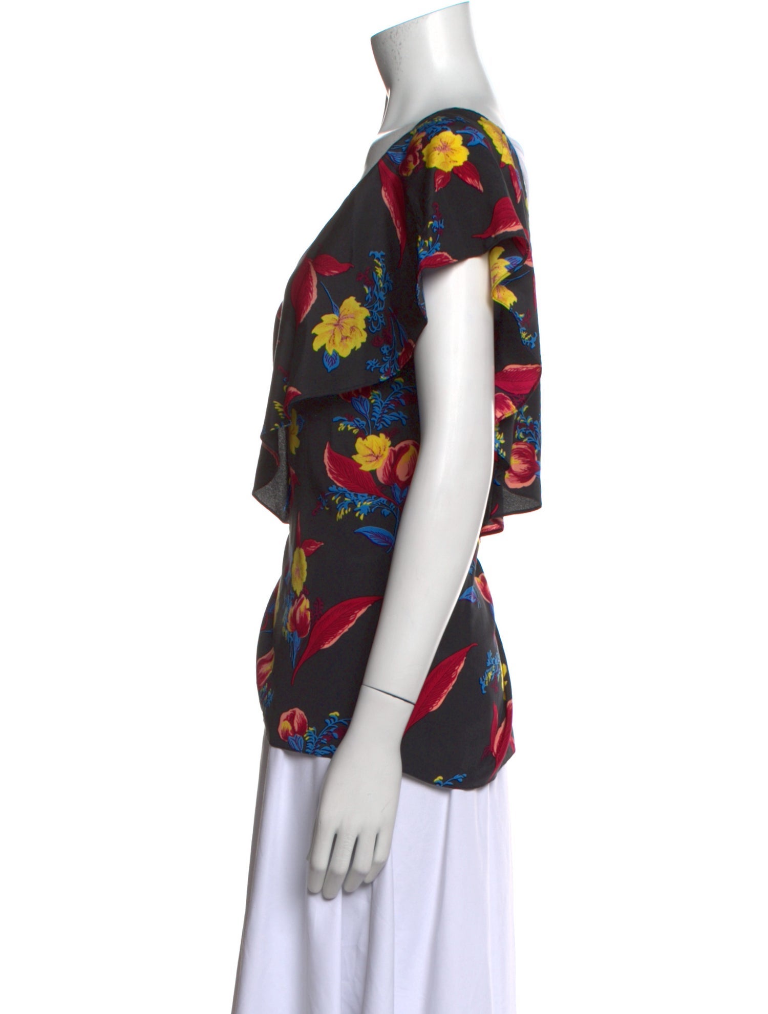 Diane von Furstenberg Silk Floral Print Blouse