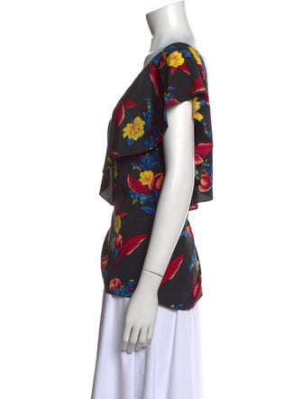 Diane von Furstenberg Silk Floral Print Blouse