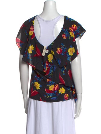 Diane von Furstenberg Silk Floral Print Blouse