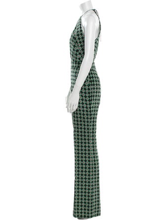 Diane von Furstenberg Printed Halterneck Jumpsuit