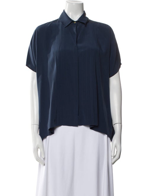 Diane von Furstenberg Silk Short Sleeve Button-Up Top