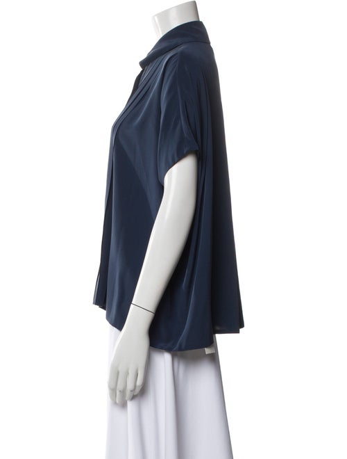 Diane von Furstenberg Silk Short Sleeve Button-Up Top