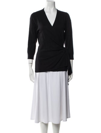 Diane von Furstenberg Silk V-Neck Sweater