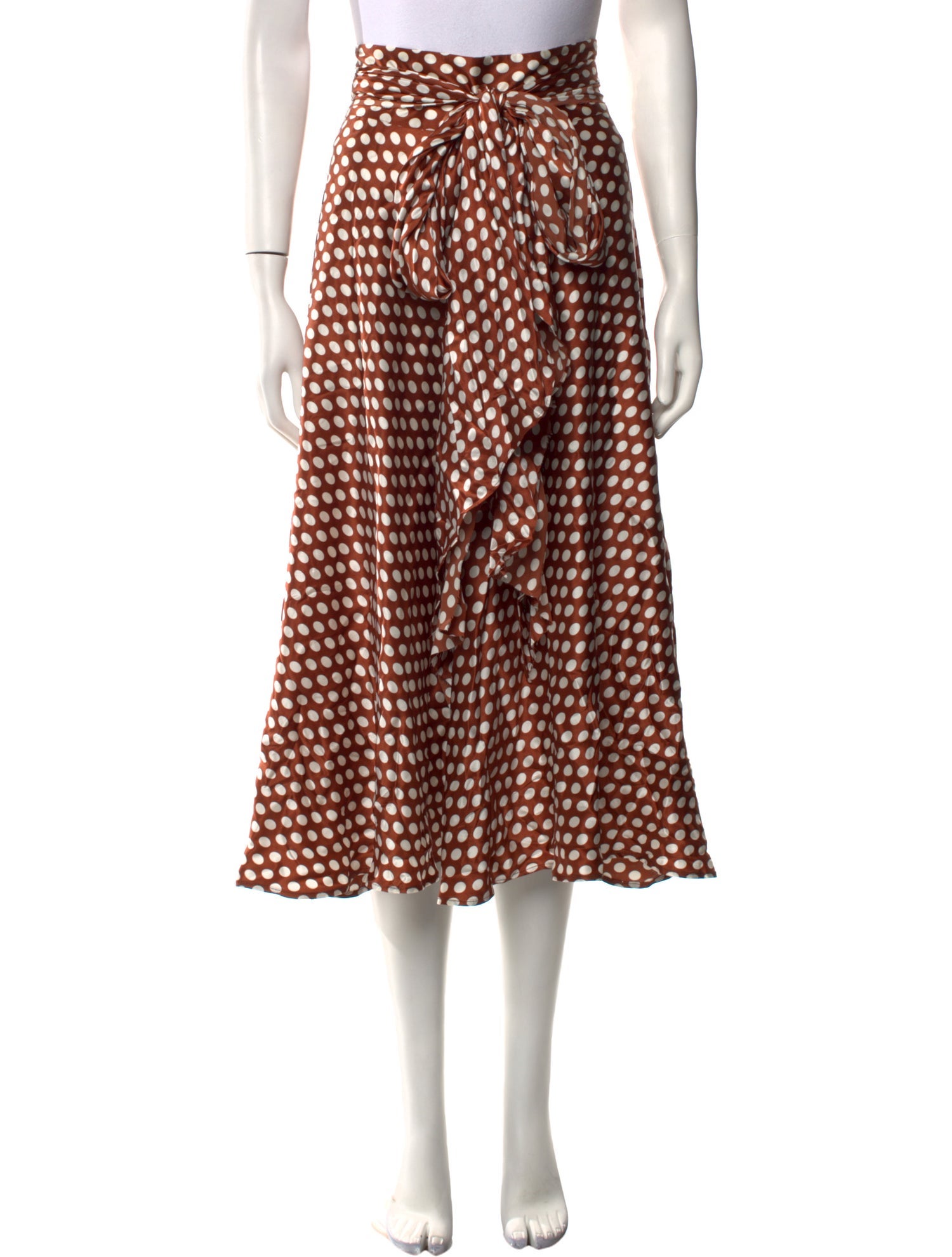 Diane von Furstenberg Polka Dot Print Midi Length Skirt