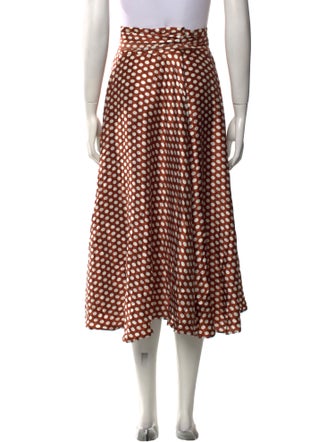 Diane von Furstenberg Polka Dot Print Midi Length Skirt