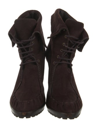 Diane von Furstenberg Suede Lace-Up Boots