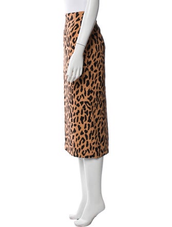 Diane von Furstenberg Animal Print Midi Length Skirt