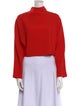 Diane von Furstenberg Mock Neck Long Sleeve Crop Top