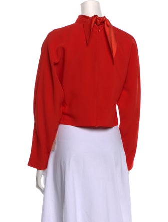 Diane von Furstenberg Mock Neck Long Sleeve Crop Top