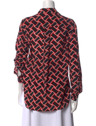 Diane von Furstenberg Silk Printed Button-Up Top