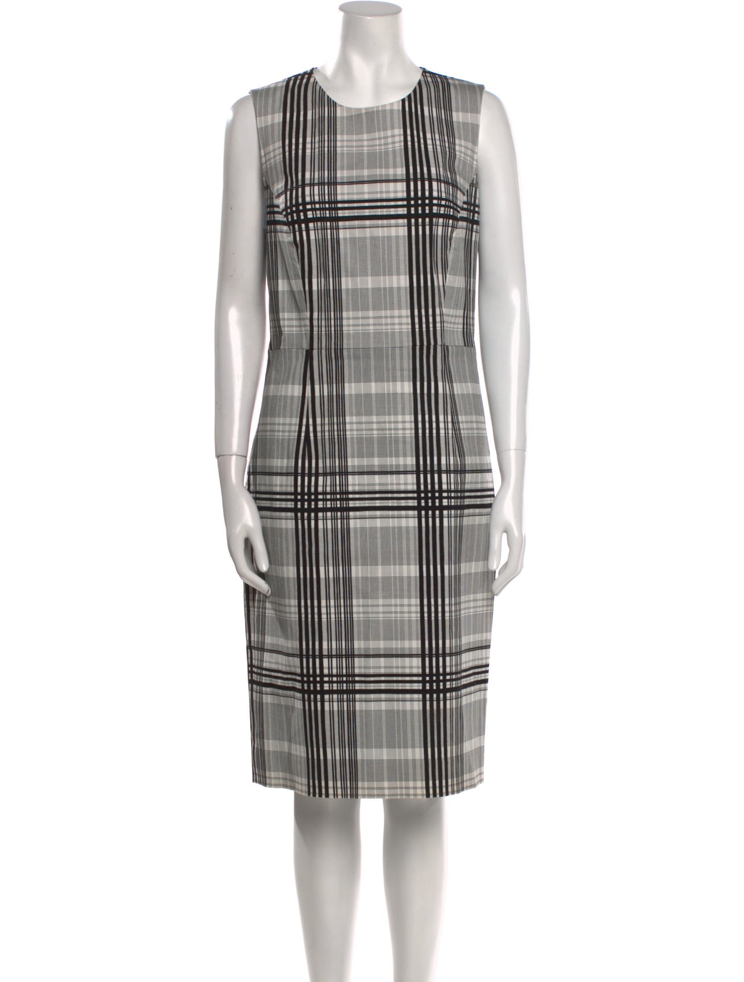 Diane von Furstenberg Plaid Print Knee-Length Dress