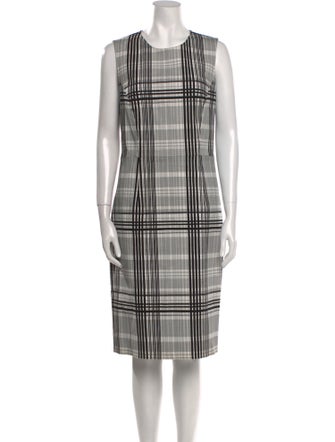Diane von Furstenberg Plaid Print Knee-Length Dress
