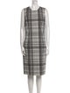 Diane von Furstenberg Plaid Print Knee-Length Dress