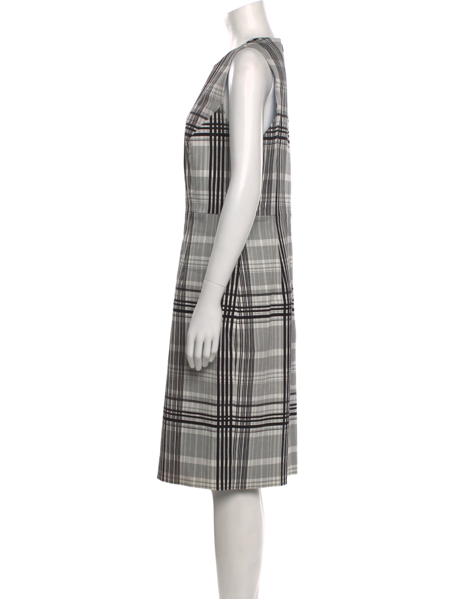 Diane von Furstenberg Plaid Print Knee-Length Dress