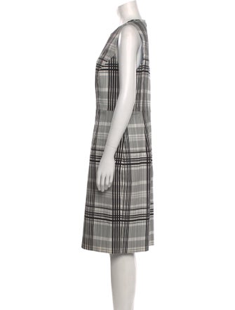 Diane von Furstenberg Plaid Print Knee-Length Dress
