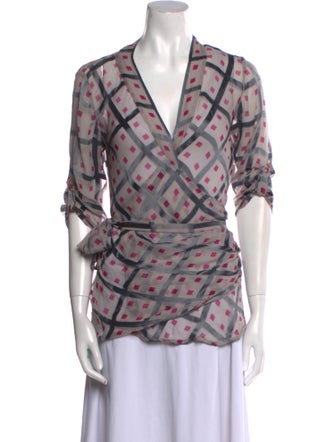 Diane von Furstenberg Printed V-Neck Top
