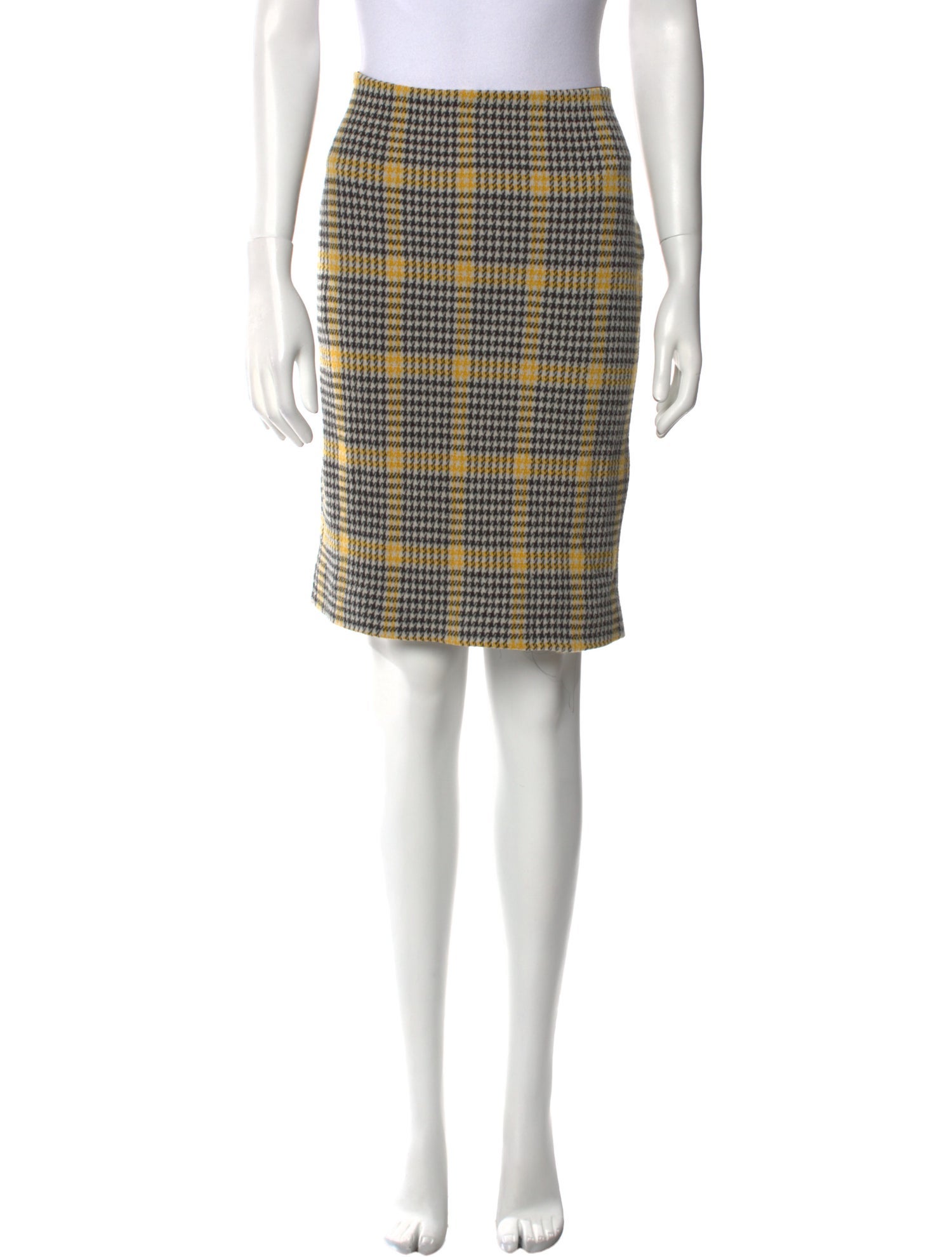 Diane von Furstenberg Plaid Print Knee-Length Skirt