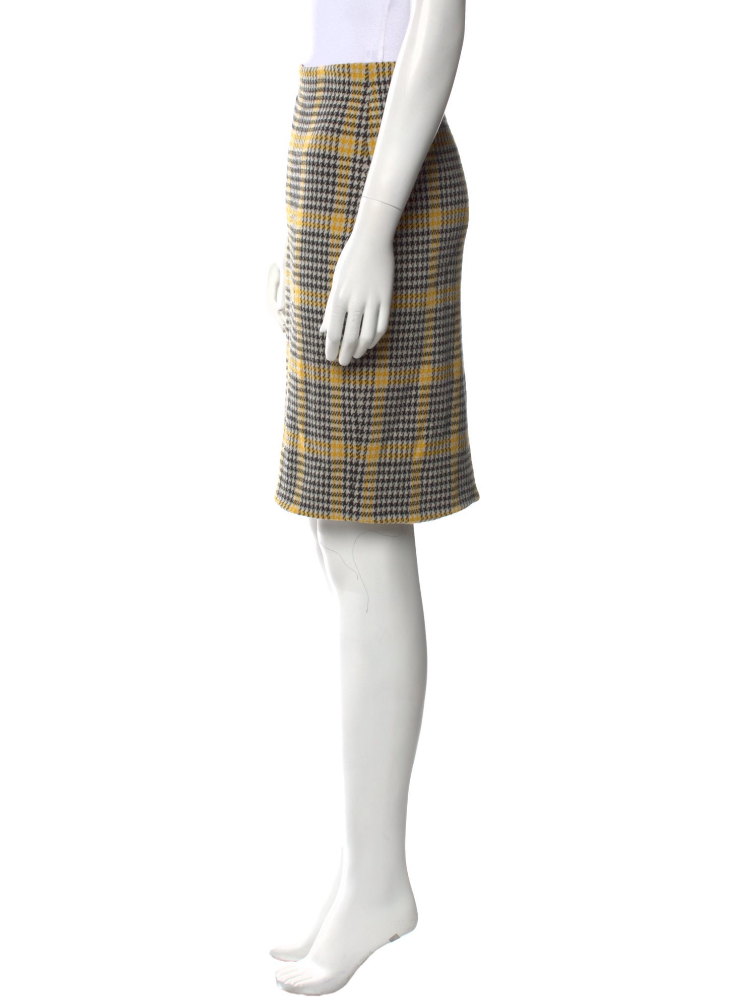 Diane von Furstenberg Plaid Print Knee-Length Skirt