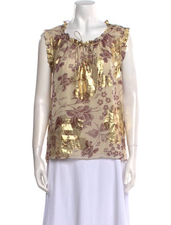Diane von Furstenberg Silk Floral Print Blouse