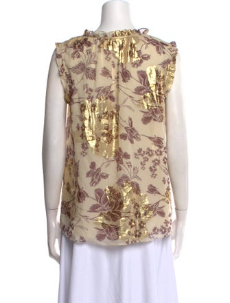 Diane von Furstenberg Silk Floral Print Blouse