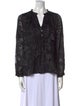 Diane von Furstenberg V-Neck Long Sleeve Blouse