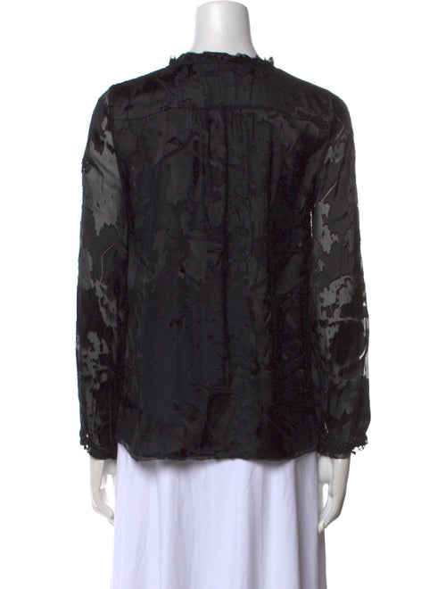 Diane von Furstenberg V-Neck Long Sleeve Blouse