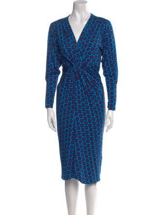 Diane von Furstenberg Animal Print Midi Length Dress