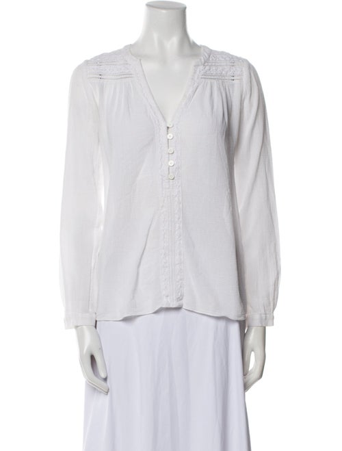 Diane von Furstenberg V-Neck Three-Quarter Sleeve Blouse