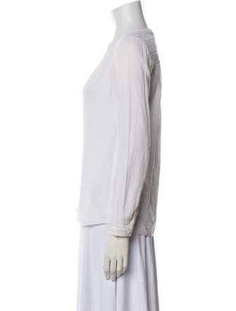 Diane von Furstenberg V-Neck Three-Quarter Sleeve Blouse