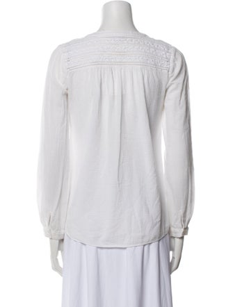 Diane von Furstenberg V-Neck Three-Quarter Sleeve Blouse