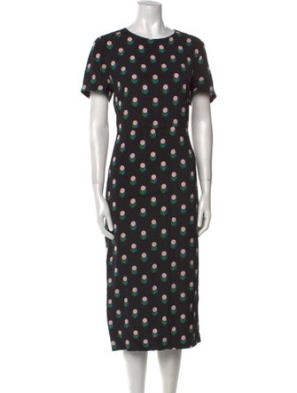 Diane von Furstenberg Polka Dot Print Midi Length Dress