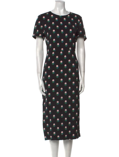 Diane von Furstenberg Polka Dot Print Midi Length Dress