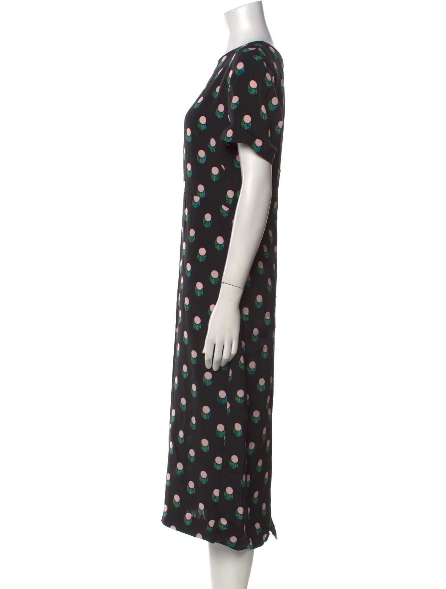 Diane von Furstenberg Polka Dot Print Midi Length Dress