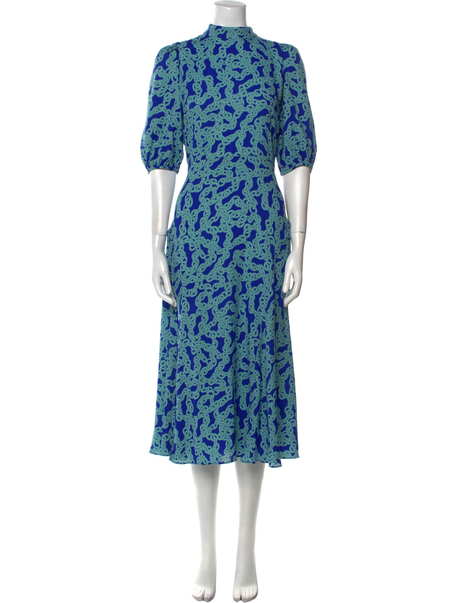 Diane von Furstenberg Floral Print Midi Length Dress